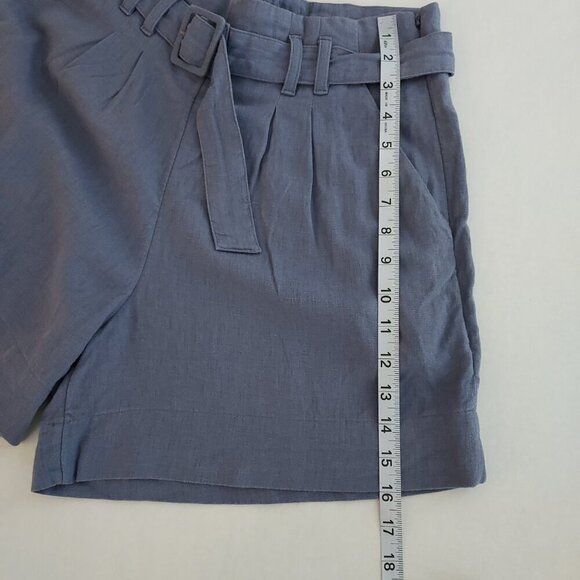 Abercrombie & Fitch Linen Blend High Waisted Belted Shorts Size Medium - Picture 3 of 10